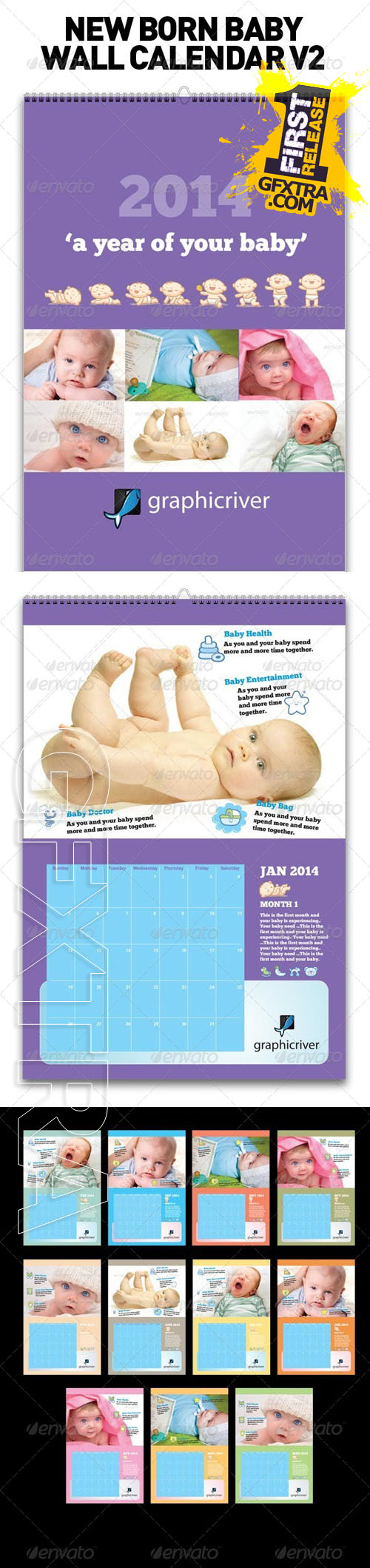 Graphicriver - New Born Baby Wall Calendar V2 6352887 Graphicriver - New Born Baby Wall Calendar V2 6352887