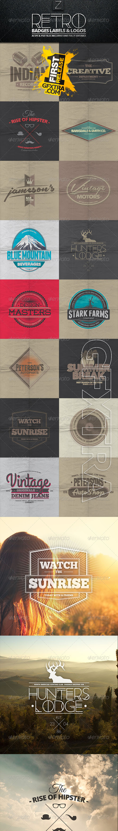 Graphicriver - Retro Badges, Labels & Logos 7396360 Graphicriver - Retro Badges, Labels & Logos 7396360