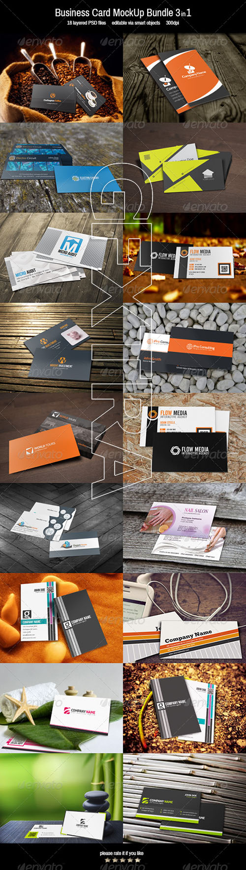 Graphicriver - Business Card MockUp-Bundle 3in1 7254693