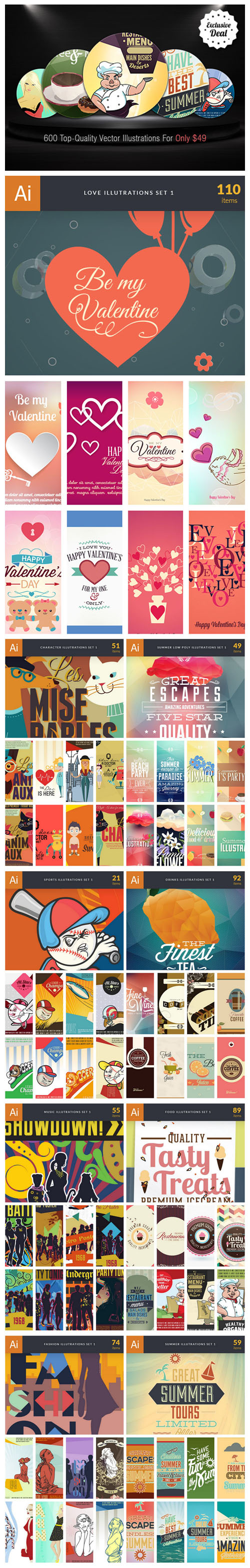 600 Top-Quality Vector Illustrations Bundle - InkyDeals 600 Top-Quality Vector Illustrations Bundle - InkyDeals