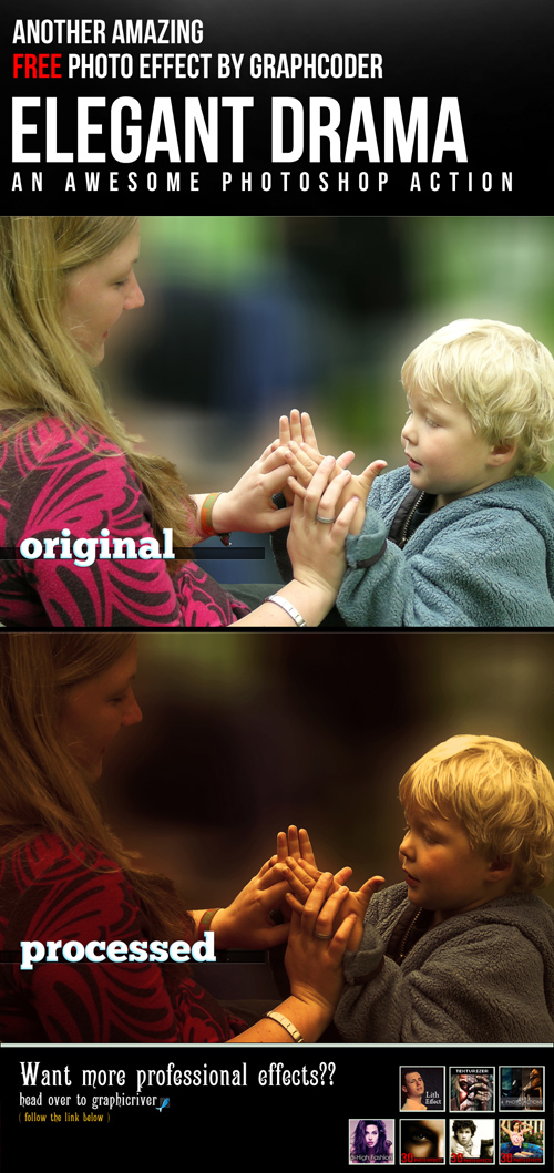 Photoshop Action - Elegant Drama Effect Photoshop Action - Elegant Drama Effect