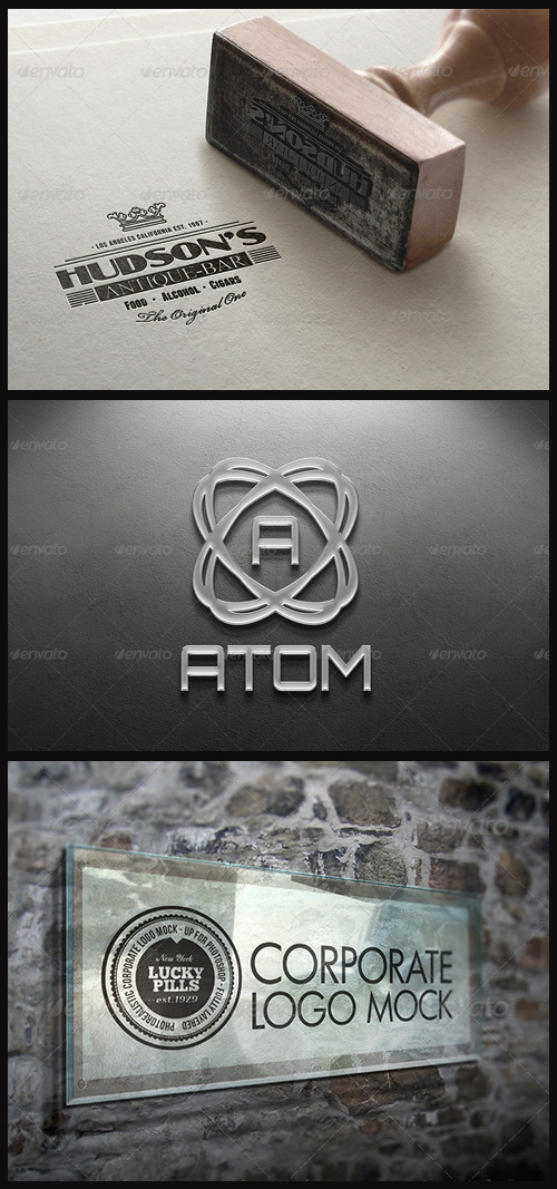 Logo Mock-Ups - Stamped on Paper, Glass Panel, Frosted Glass Logo Mock-Ups - Stamped on Paper, Glass Panel, Frosted Glass