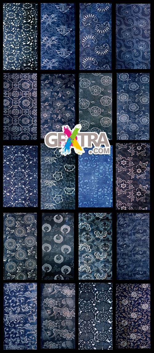 Hana Emaki - Historical Fabric Scans & Their Vector Patterns 50xAI