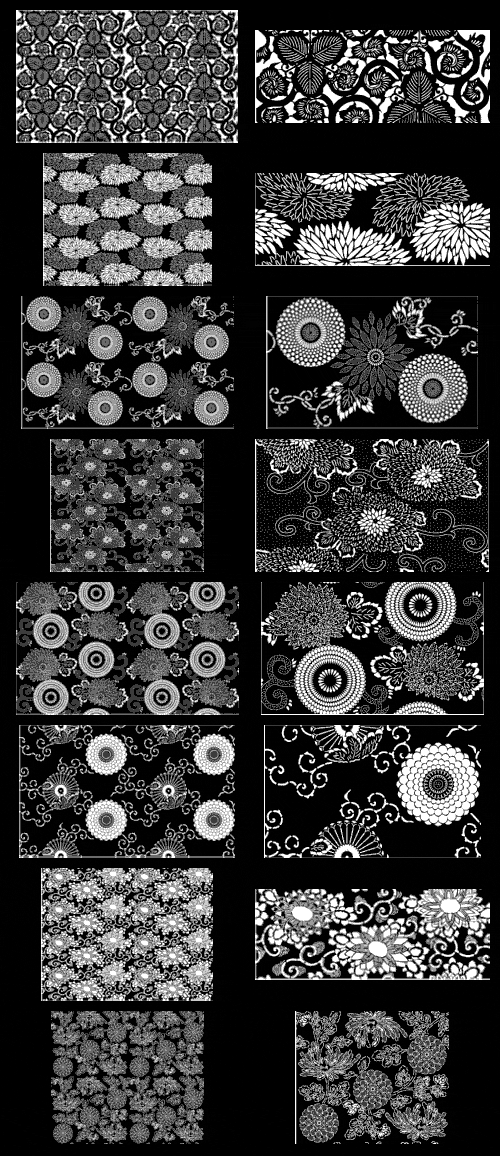 Hana Emaki - Historical Fabric Scans & Their Vector Patterns 50xAI