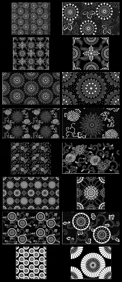 Hana Emaki - Historical Fabric Scans & Their Vector Patterns 50xAI