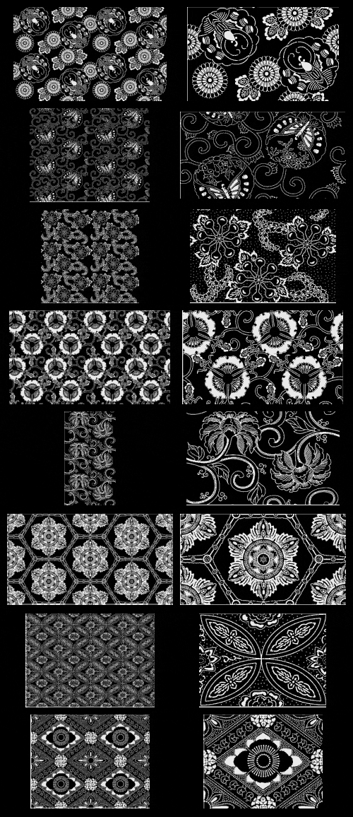 Hana Emaki - Historical Fabric Scans & Their Vector Patterns 50xAI