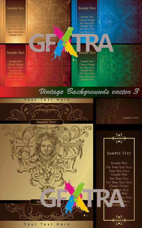Vintage Backgrounds vector 3