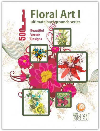 ClipArt DeSIGN - Ultimate Background Series: Floral Art-1, 500xEPS