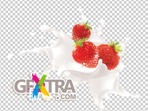 Strawbery & Milk Splash PSD