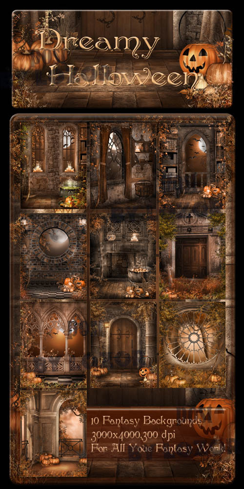 Dreamy Halloween Backgrounds 10xJPGs