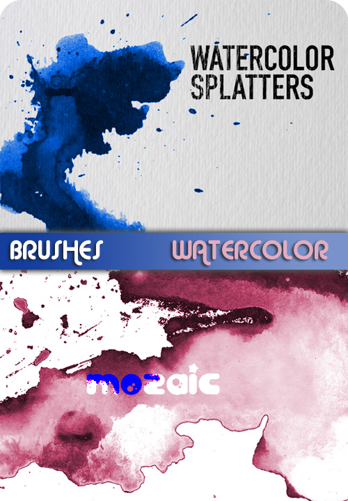 Watercolor Splatters Photoshop Brushes