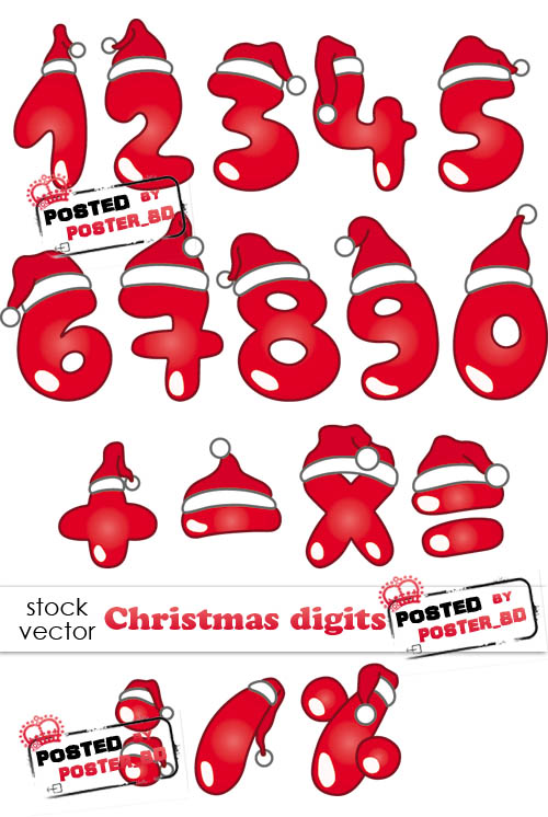 Stock vector - Christmas Digits Stock vector - Christmas Digits