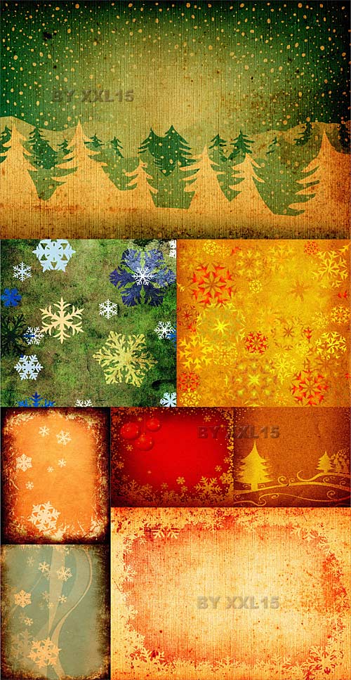 Vintage snowflakes backgrounds