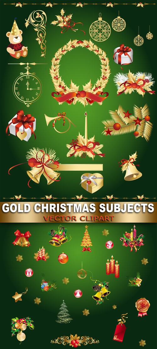 Gold christmas subjects