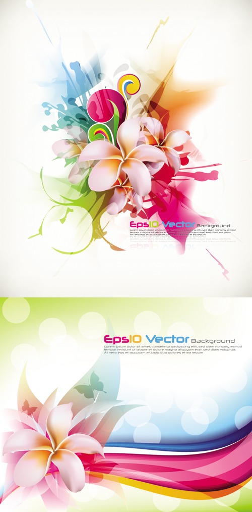 Abstract Flowers Vector
