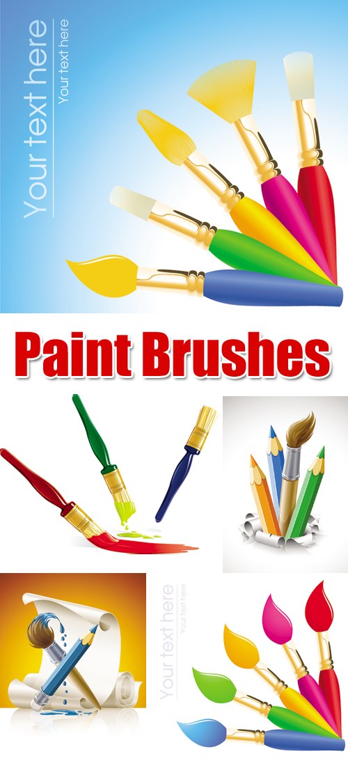 Paint Brushes Vectors 5xEPS