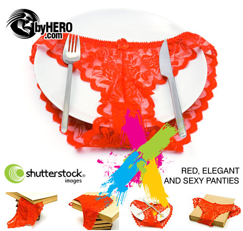 Red, Elegant and Sexy Panties 5xJPGs - Shutterstock