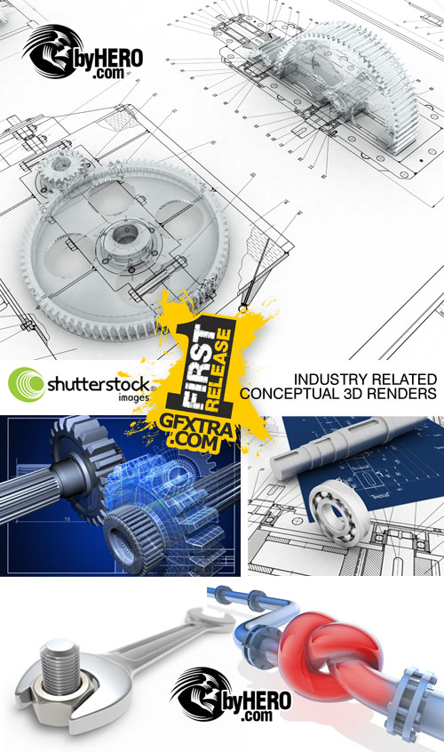 Industry Related Conceptual 3D Renders 5xJPGs - Shutterstock