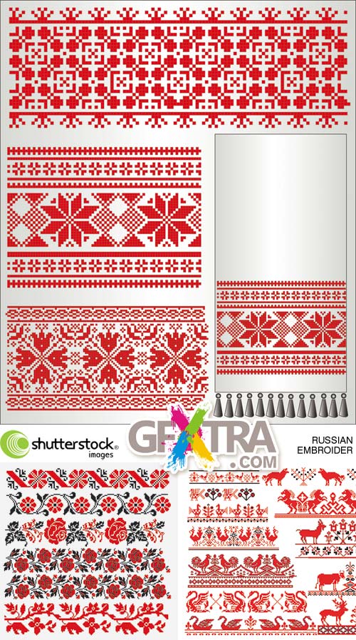 Shutterstock - Russian Embroider-1, 3xEPS