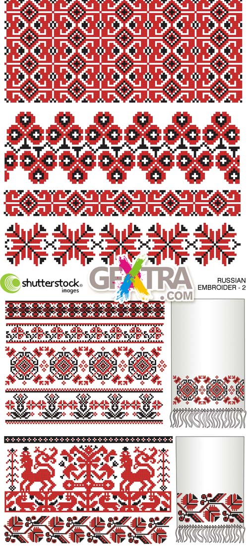 Shutterstock - Russian Embroider-2, 3xEPS