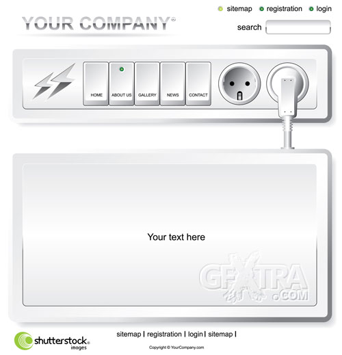 Shutterstock - Website White Electric Layout Template EPS