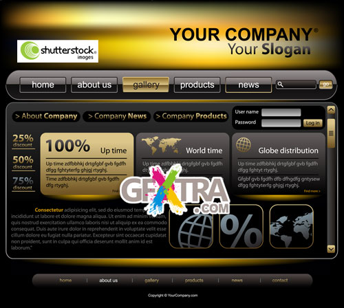 Shutterstock - Company Web Site Design Vector Template-3, EPS