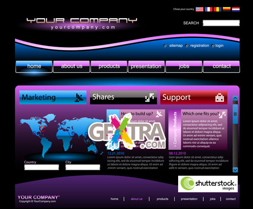 Shutterstock - Company Web Site Design Vector Template-4