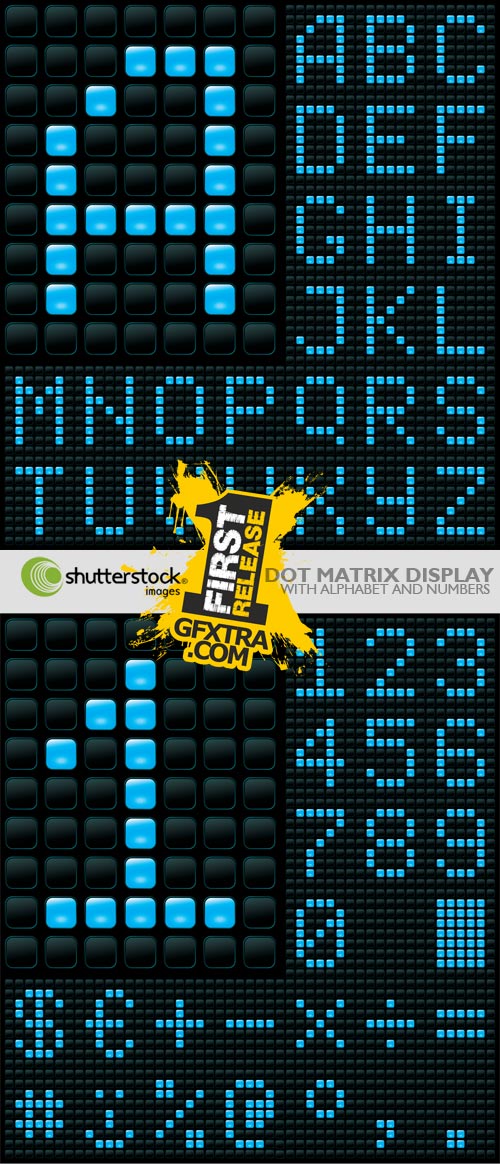 Shutterstock - Dot Matrix Display with Alphabet & Numbers EPS