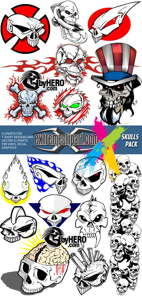 Extreme Clipart 2010 - Skull Pack