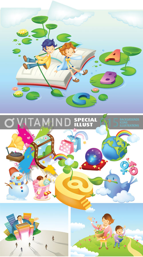 VitaminD 015 Special Illust 122xAI Backgrounds, Icons & Illustrations