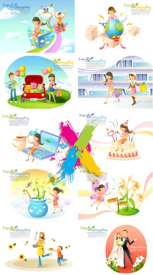 VitaminD 015 Special Illust 122xAI Backgrounds, Icons & Illustrations