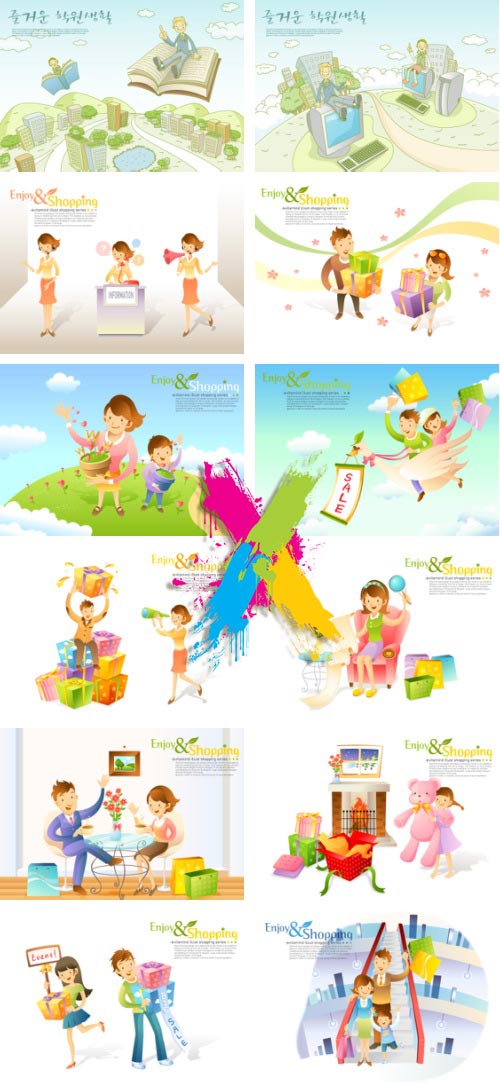 VitaminD 015 Special Illust 122xAI Backgrounds, Icons & Illustrations