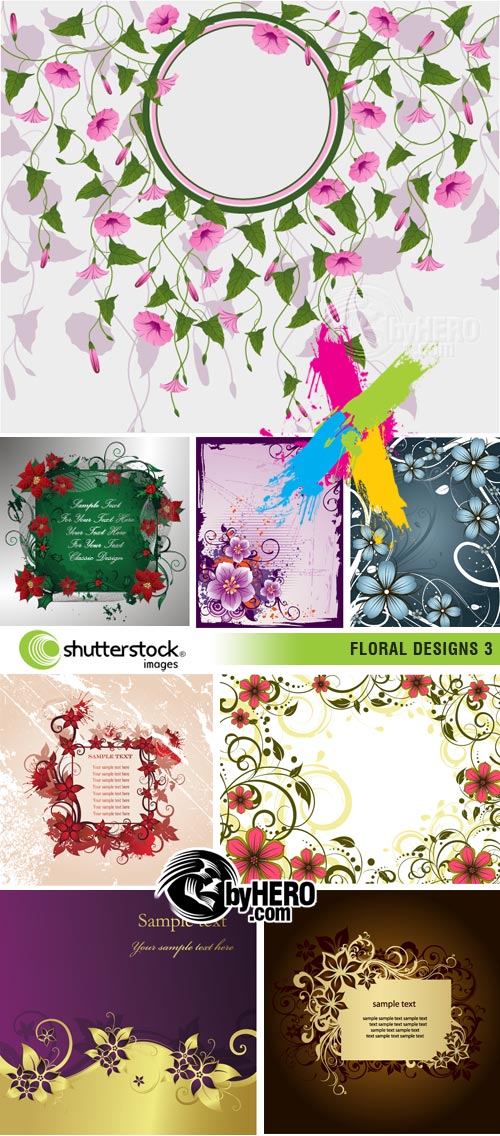 Floral Designs 3 - 62xEPS - Shutterstock