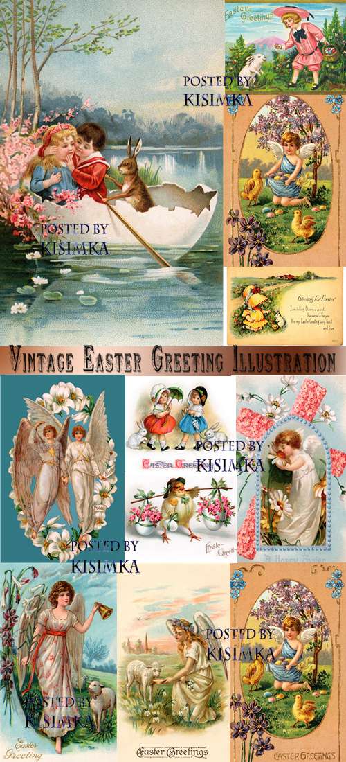 Stock Photo: Vintage Easter Greeting Illustration