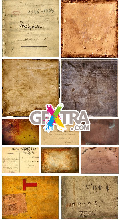 Vintage textures of paper, scripts, wallpapers & book pages