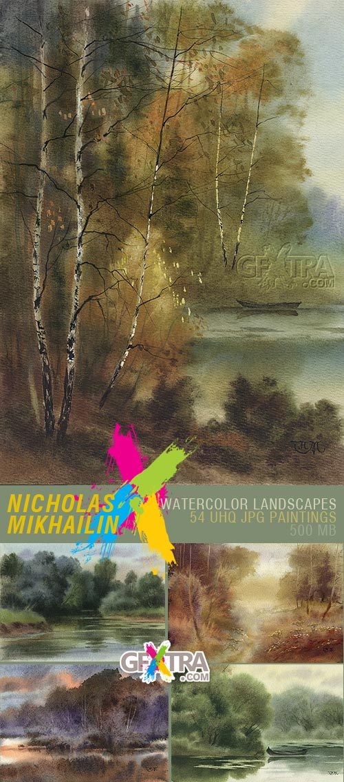 Nicholas Mikhailin - Watercolor Landscapes 54xJPGs
