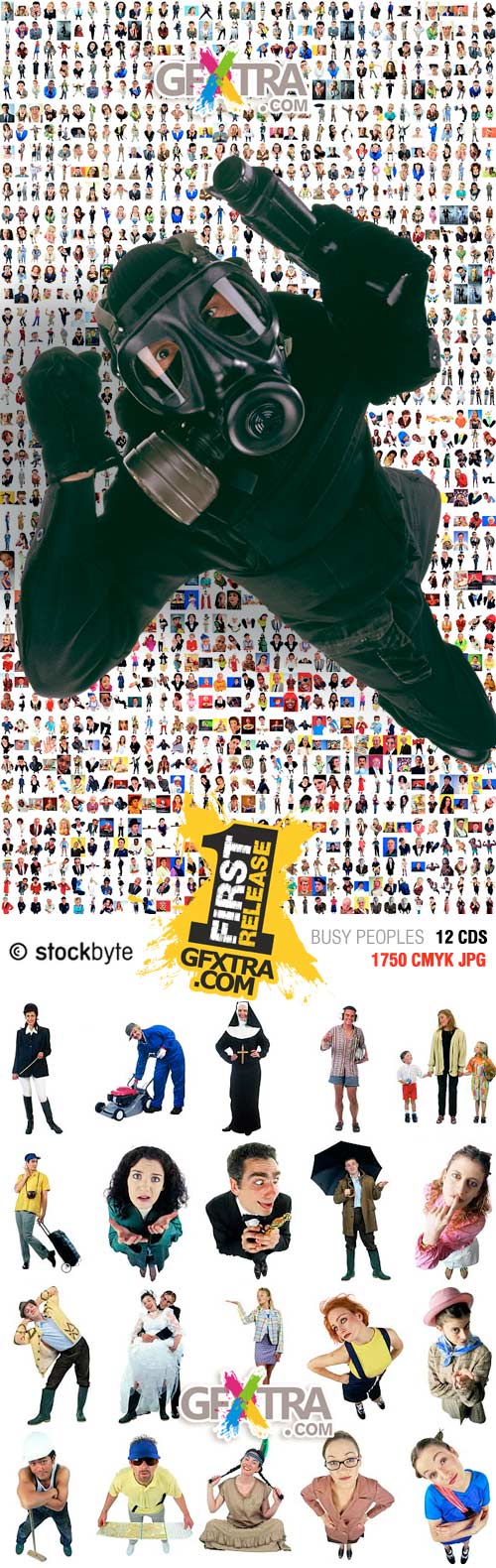 StockByte: Busy People, 12xCD Collection 1750 CMYK Images with Pathlines!