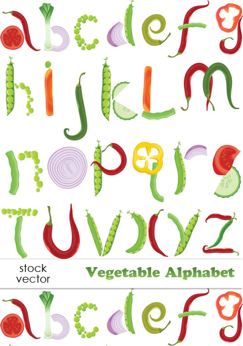 Vectors - Vegetable Alphabet Vectors - Vegetable Alphabet