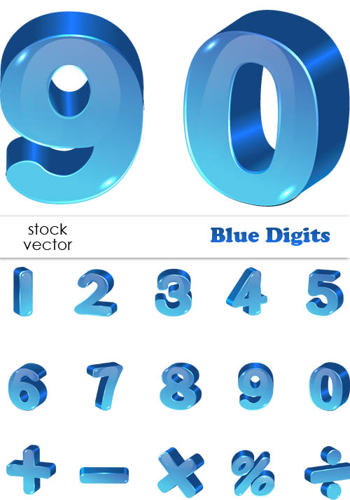 Vector - Blue Digits Vector - Blue Digits