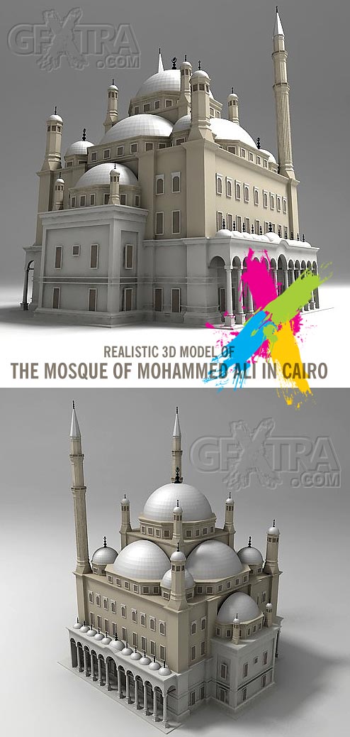 Realistic 3D Model of Mosque of Mohammed Ali in Cairo