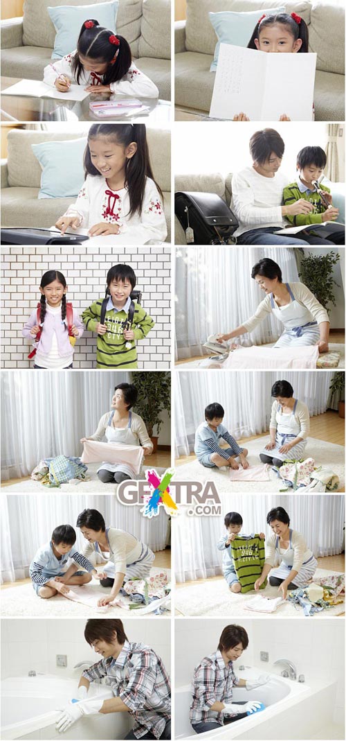 Happy Family Scenes - Lifestyles and Dining - Datacraft Sozaijiten SZ231