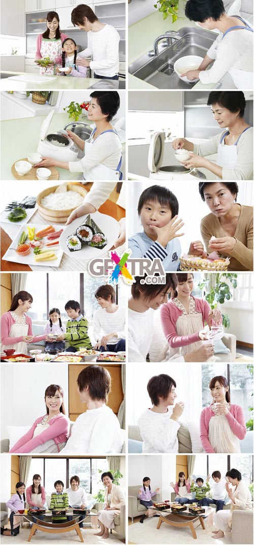 Happy Family Scenes - Lifestyles and Dining - Datacraft Sozaijiten SZ231