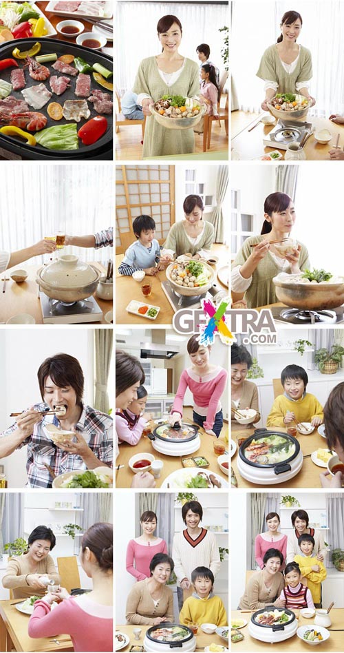 Happy Family Scenes - Lifestyles and Dining - Datacraft Sozaijiten SZ231