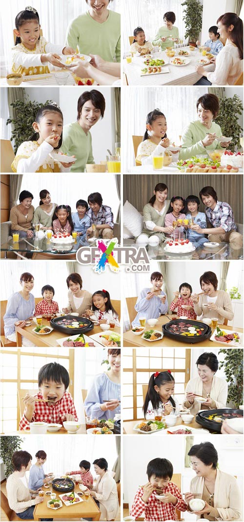 Happy Family Scenes - Lifestyles and Dining - Datacraft Sozaijiten SZ231