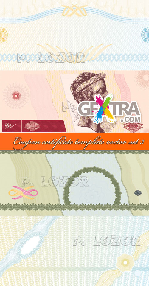 Coupon certificate template vector set 3