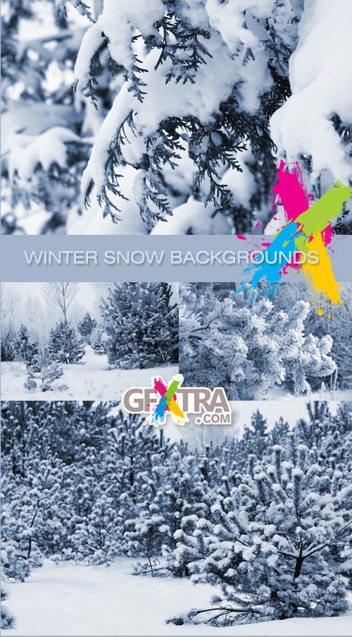 Winter - Snow Backgrounds 4xJPGs