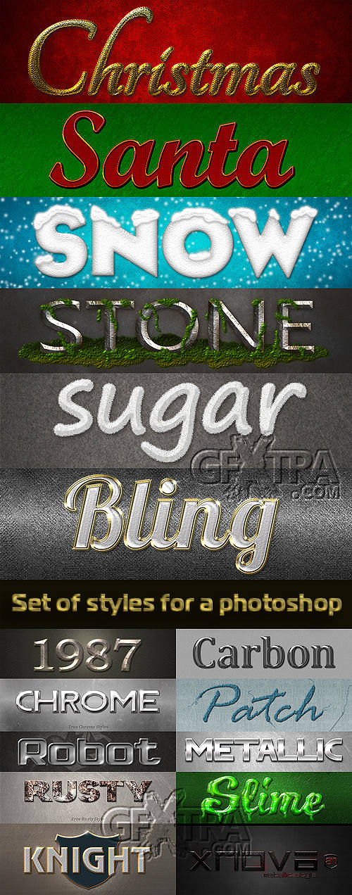 Set of styles for a photoshop