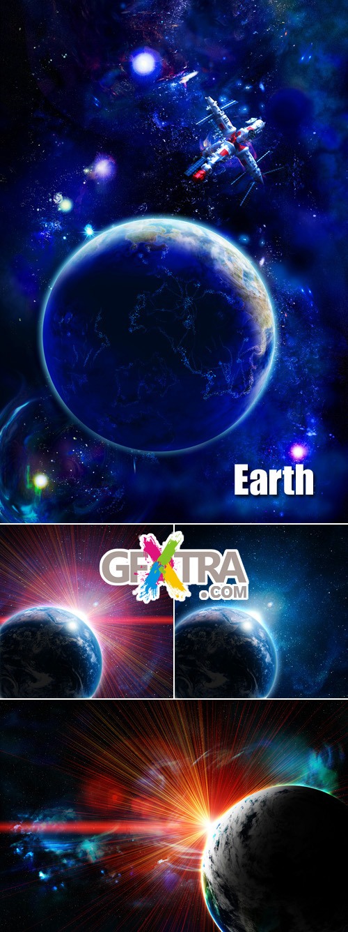 Stock Photo - Blue Earth & Space