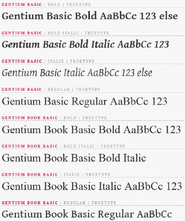 Gentium Font, 8xTTFs