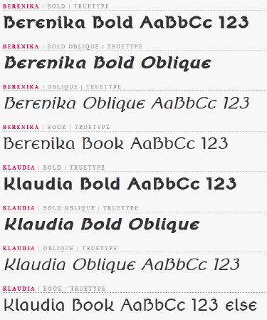 Klaudia and Berenika Fonts